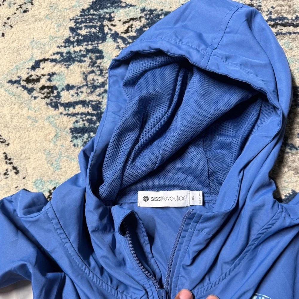 Sisstrevolution Respect The Sea Colorblock Windbreaker Pullover Jacket Blue XS